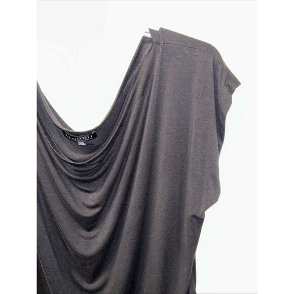 Eloquii Blouse Size 14/16 Cowl Neck Black Short Sleeve Goth Witchy Minimalist - Picture 3 of 8